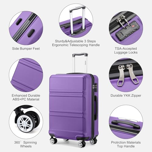 Suitcase Set 3 Piece Luggage Set Expandable with Spinner Wheels