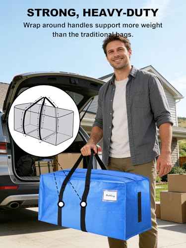 Supports 200lbs Heavy Duty Moving Bags (8 Count)
