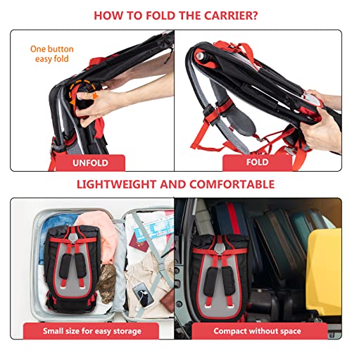 Baby Shoulder Carrier Baby Hiking Backpack Carrier with Rain Cover Sun Shade for Child Safe Backrest and Toddler Ergonomic Seat Holds 40 Pound for Children Between 6 Months