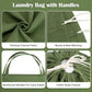 Canvas Laundry Bags with Handles & Square Base 13.8"Wx13.8"Dx27.6"H