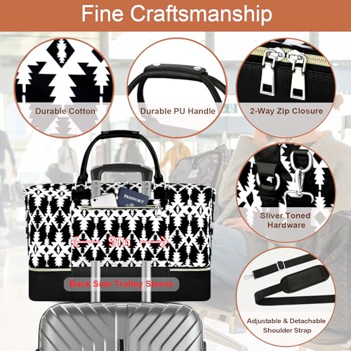 Weekender Bag for Women 21.5" Travel Duffel Large Carry On Bag 3PCS (3 Count)