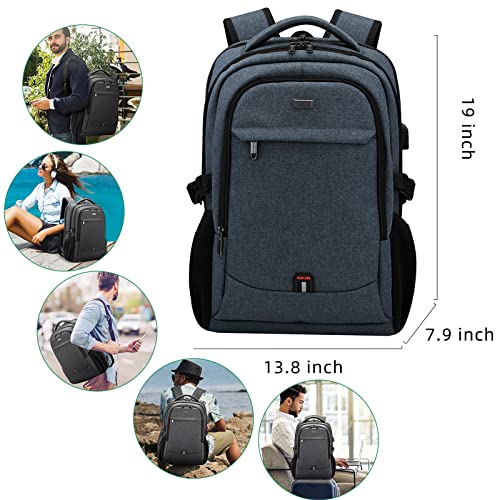 17 Inch Travel Laptop Backpack Water Resistant College Backpack for Men Laptop Bag with USB Charging Port