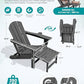 4 Pcs HDPE Folding Adjustable Adirondack Chair with Ottoman (4 Count)