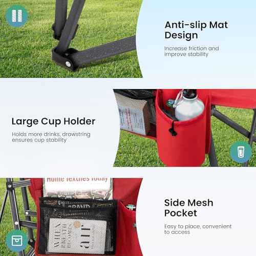 Oversized Outdoor Camping Chairs Support 500 LBS 2 Pack (2 Count)