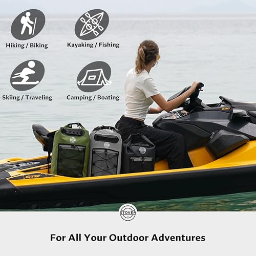 5/10/25/30/40L Waterproof Dry Backpack & Phone Case- Large Floating Dry Bag for Kayaking, Travel, Hiking, Fishing, Camping, Motorcycles & Beach, Heavy-Duty Roll Top Men/Women (Green)
