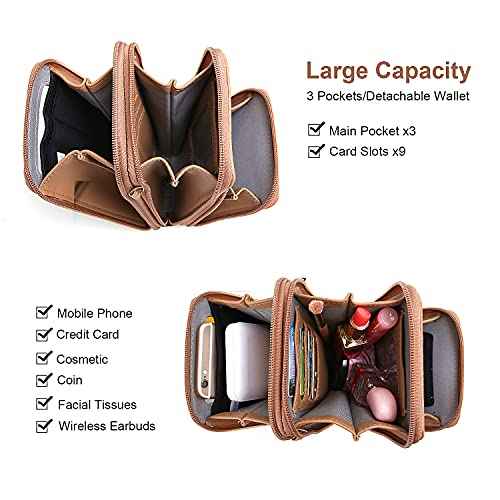 Crossbody Cellphone Purse Women Touch Screen Bag RFID Blocking Wallet Handbag Shoulder Strap