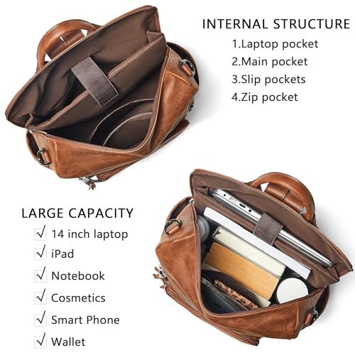 Vegan Leather Laptop Backpack for Women 15.6 inch Work Backpack Fashion Travel Backpack Purse for Business College