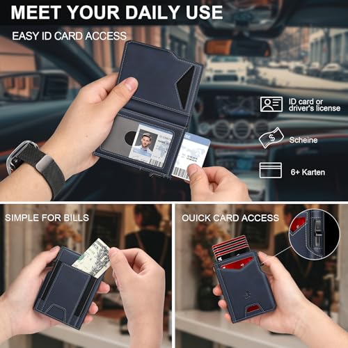 Wallet for Men Wallet with Slim Pop Up Card Holder 9 (13 Count)