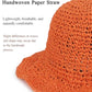 Womens Crochet Straw Sun Hat Foldable Floppy Wide Brim Beach Hat for Summer