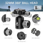 Lightweight Carbon Fiber Reverse Folding Travel Tripod with Ball Head