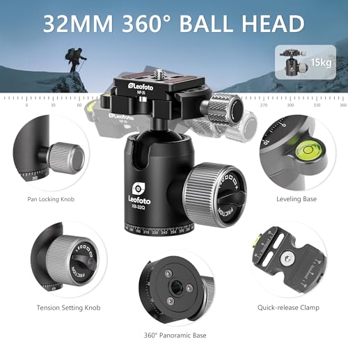 Lightweight Carbon Fiber Reverse Folding Travel Tripod with Ball Head