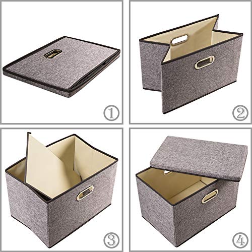Large Collapsible Storage Containers with Lids [5 (5 Count)