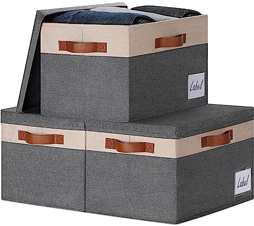 Fabric Storage Bins with Lids 3 Pack