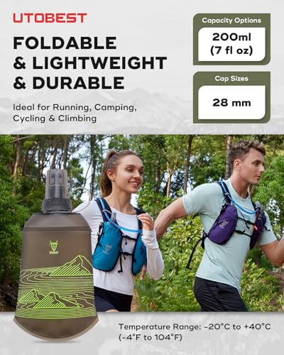 Soft Flask 200ml Collapsible Running Water Bottles (2 Count)