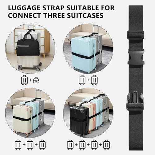 3 Packs Luggage Straps for Suitcases