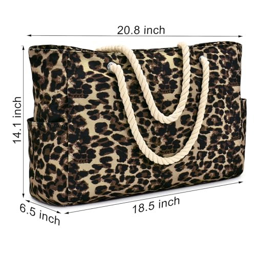 Beach Bag Large Beach Tote Bag for Women Waterproof Sandproof Swim Pool Bag With Zipper