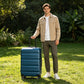 Luggage Sets 6 Piece Hardshell ABS Suitcases with 8 Silent Spinner Wheels Durable and Lightweight Travel Luggage for Family Trips Ink Blue