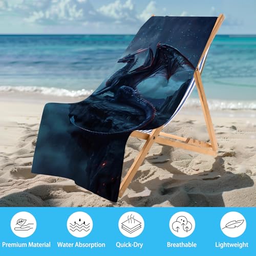 Microfiber Dragons Beach Towel