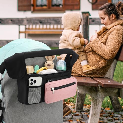 Universal Stroller Organizer with Insulated Cup Holder