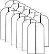 Garment Bags for Hanging Clothes 12 PCS Transparent Waterproof Dustproof Storage for Wardrobe Storage Suit Covers for Closet Clear Reuse Full Zipper for Costumes Suits Coats 24''x48''