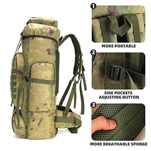 70L Camping Hiking Military Tactical Backpack Outdoor Water