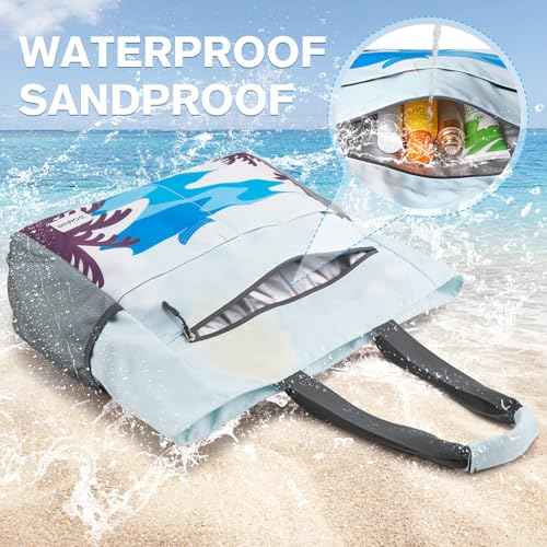 Beach Bag Waterproof Sandproof Large Capacity Foldable for Women