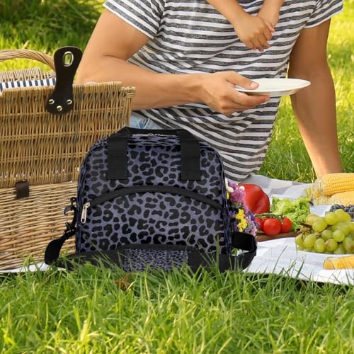 Leopard Cheetah Galaxy Insulated Lunch Bag for Women Girl Reusable Lunch Tote Box With Shoulder Strap Lightweight Thermal Cooler Meal Prep Bag for Work School Office Picnic (print 1)