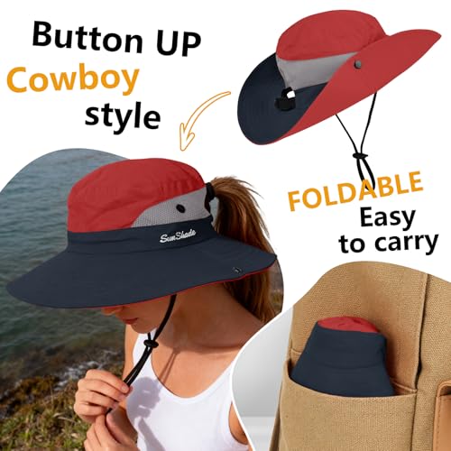 Women's Ponytail Safari Sun Hat
