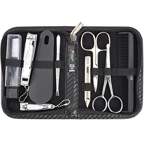 brand quality 10 piece manicure pedicure grooming kit set fashion leather case in gift box