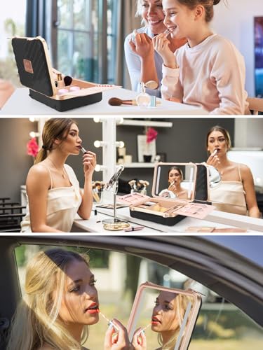 Travel Makeup Train Cases with Lighted Mirror 3 Color Setting
