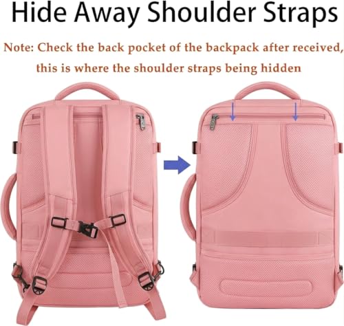 Pink Grey Travel Backpack for Women