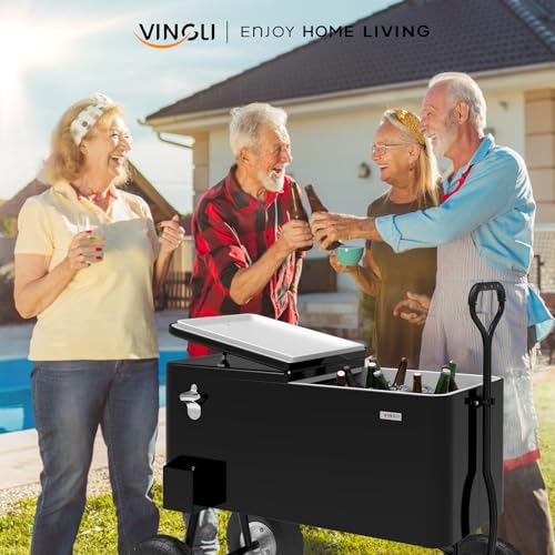 80 Quart Wagon Rolling Cooler Ice Chest