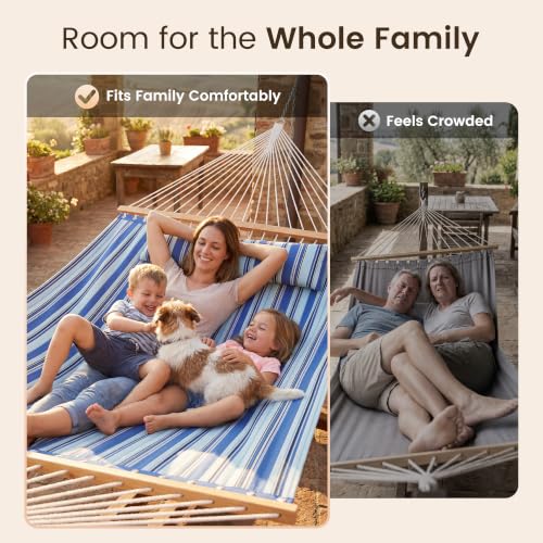 2 Person Quilted Hammock with Spreader Bar