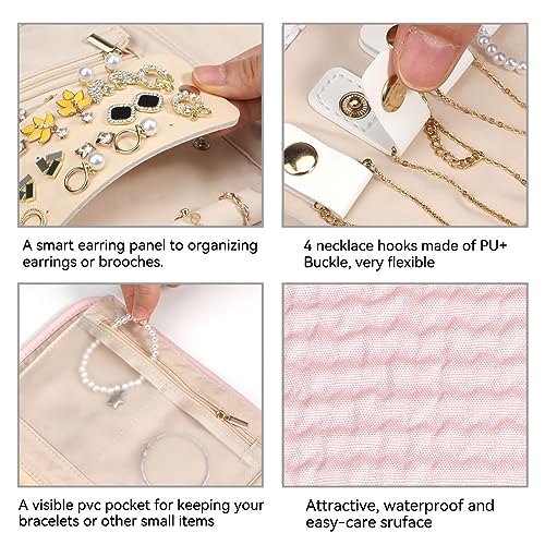 Small Travel Jewelry Organizer Roll for Women