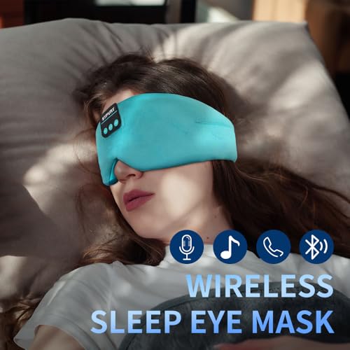 Sleep Mask Bluetooth 5.4 Headphones Soft Wireless Headband Eye Mask Blackout with Microphone