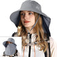 Sun Hat for Men Women with Neck Flap& Removable Face Cover Wide Brim