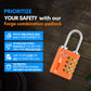 Dual-Opening: Key or Combination Access Lock, TSA Approved Locks for Luggage, Pelican case, Travel, Gym, School, Stainless Steel Shackle.(Orange, 2 Pk) (2 Count)