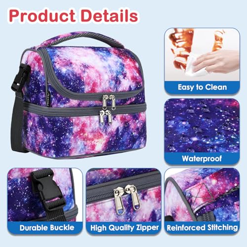 Double Decker Cooler Insulated Lunch Bag Large Tote for Boys