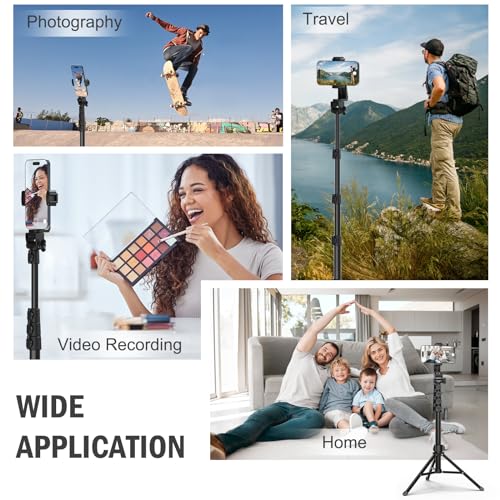 64” Tripod for Cell Phone & Camera with Remote and Phone Holder
