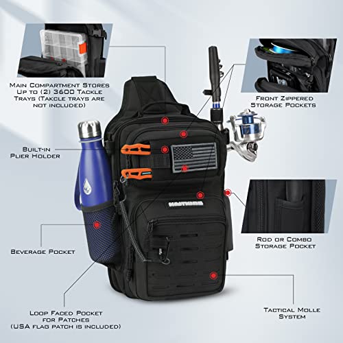 BlowBak Fishing Sling Bag With Rod Holder