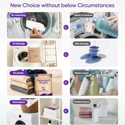 Travel Laundry Detergent Sheets 120 Loads Lavender (60 Count)