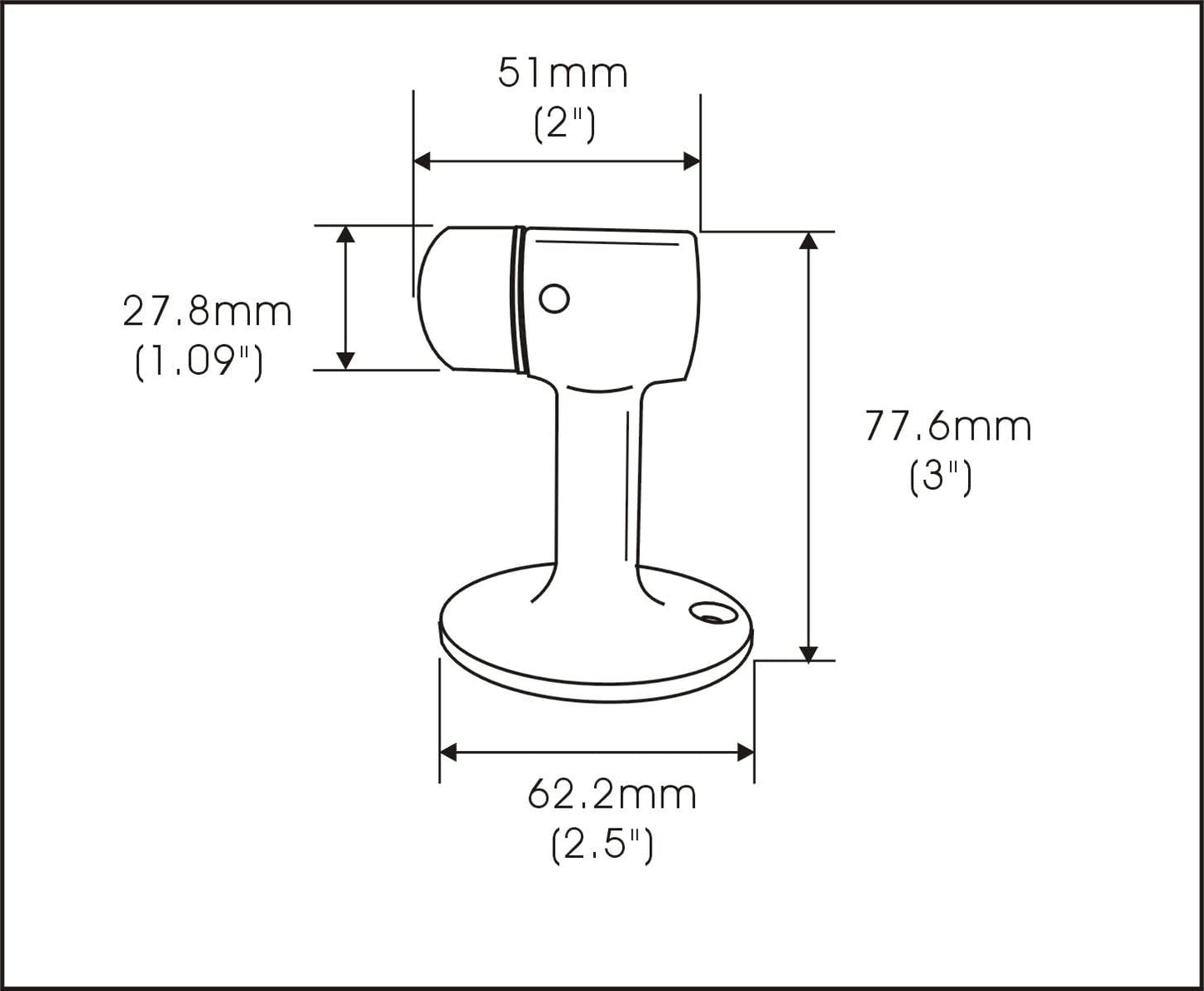 QCAA Solid Brass Door Stop, 3" Height, Satin Nickel, 1 Pack, Made in Taiwan