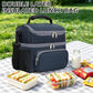 Double Layer Cooler Insulated Lunch Bag Adult Lunch Box Large Tote Bag for Men (Cyan)