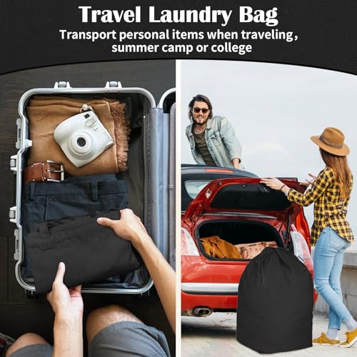 Canvas Laundry Bags with Handles & Square Base 16"Wx16"D x27.6"H