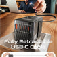 85W Universal Travel Adapter with Retractable USB C Cable