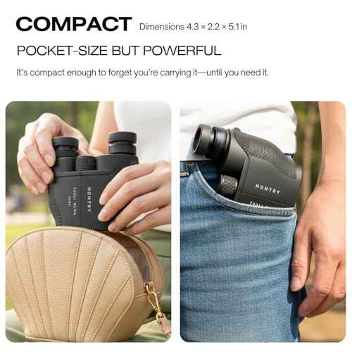 12x25 Compact Binoculars for Adults and Kids