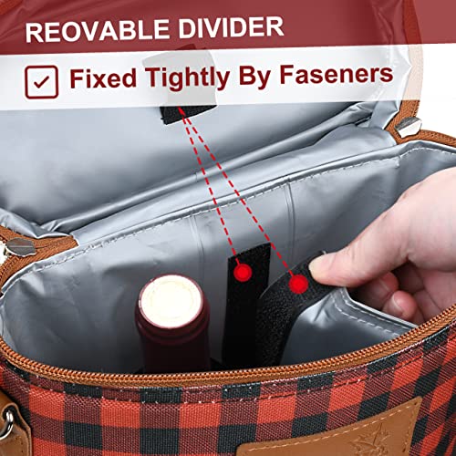 2 Bottle Insulated Wine Tote Carrier Bag
