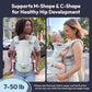 6-in-1 Baby Carrier with Hip Seat, Ergonomic Newborn to Toddler Carrier 7–50 lbs, Front Back Hip Carry, Lumbar Support, Sun Hood, Safety-Certified, Seafoam