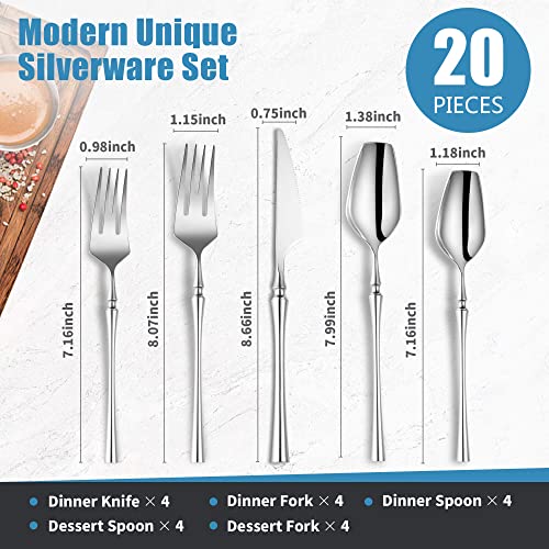 20 Piece Silverware Set for 4 (20 Count)
