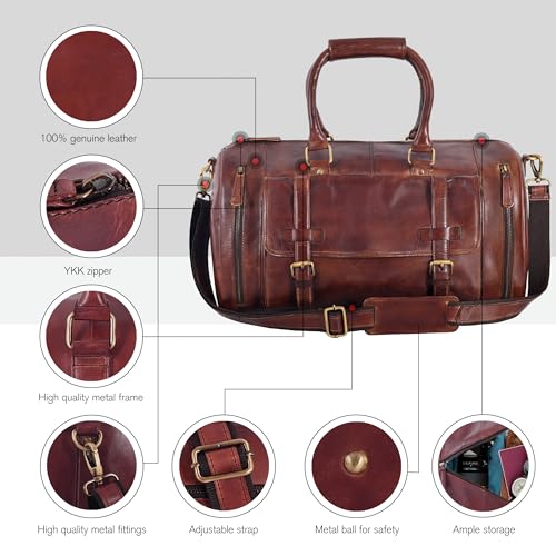 Genuine Leather Weekender Bag for Men